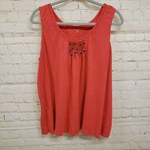 Laura Scott Embellished Tank Plus 1X